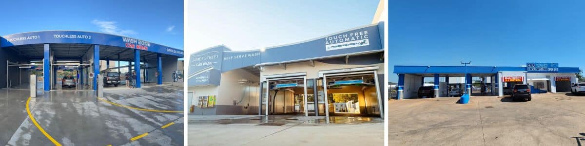 Spring Site Checklist: A photo of three car wash sites that look great. They are clean, tidy and inviting for customers.